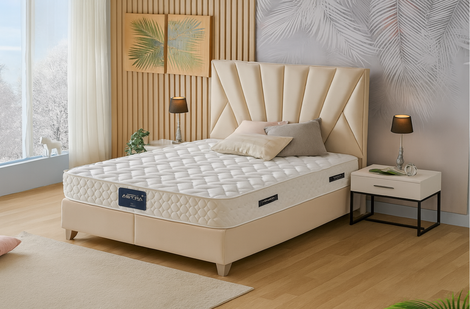 Postelja Boxspring postelja Queen, Komplet z dvižnim dnom, predalom in vzmetnico ...