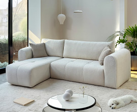 Sedežna garnitura Aurora Home Barva bež, leva ali desna postavitev / VZMETENO