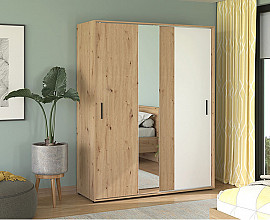 Omara Atos 2 Vrata 165 cm, Barva Artisan hrast, bela