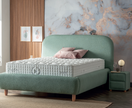 Boxspring postelja Bendigo Komplet z dvižnim dnom, predalom in vzmetnico 140x200 , Barva zelena, po naročilu