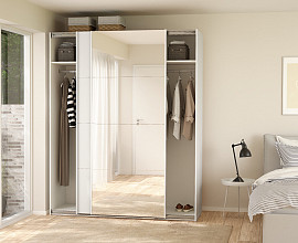 Omara Bergamo 2 vrata, 5 polic, 178,5 cm Barva bela+ ogledalo
