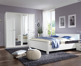 Komplet spalnica Charlote 180x200, Barva bela, klasik