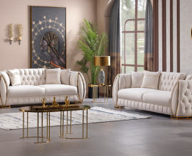 Sedežna garnitura 3+2 Chicago , Barva bež / VZMETENO, po naročilu