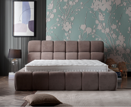 Boxspring postelja Colin Komplet z dvižnim dnom, predalom in vzmetnico 160x200 , Barva rjava, po naročilu