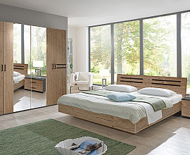 KOMPLET spalnica Santa Cruz 160x200 z LETVENIM DNOM in VZMETNICO, Barva divji hrast siva, klasik