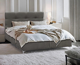 Boxspring postelja Eddie, Komplet z dnom in vzmetnico 160x200 , Barva siva