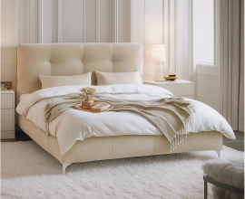 Boxspring postelja Eddie, Komplet z dnom in vzmetnico 180x200 , Barva bež