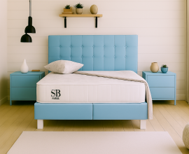 Posteljni okvir Emily 140x200 z dvižnim dnom in predalom, Barva svetlo modra, po naročilu