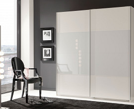 Omara Espania 2 drsna vrata, 135 cm , Barva bela , bela steklo