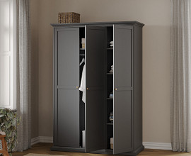Omara Florence, 3 Vrata 138 cm, Barva siva, po naročilu
