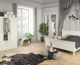 Komplet spalnica Florence 180x200, Barva bela , klasik