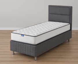 Posteljni okvir Havana 90x200 z dvižnim dnom in predalom, Barva siva tkanina