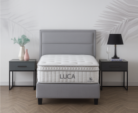 Posteljni okvir Havana 90x200 z dvižnim dnom in predalom, Barva siva mikrotkanina