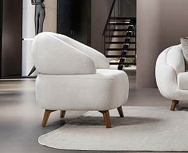 Fotelj Jesse, Barva bež / VZMETENO, po naročilu