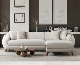 Sedežna garnitura Jesse Barva Bež, leva ali desna postavitev/ VZMETENO, po naročilu