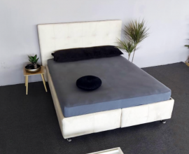Boxspring postelja Lorio, Komplet z dnom in vzmetnico 140x200 , Barva bež