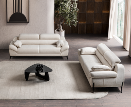 Sedežna garnitura 3+2 Lorenzo, Barva Bež, črna / VZMETENO, po naročilu