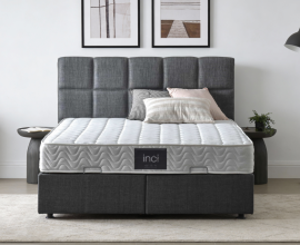 Boxspring postelja Marseille Komplet z dvižnim dnom, predalom in vzmetnico 180x200 , Barva siva, po naročilu