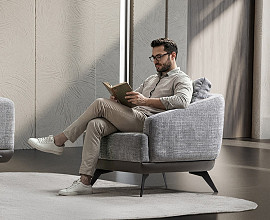 Fotelj Milano, Barva siva /VZMETENO, po naročilu