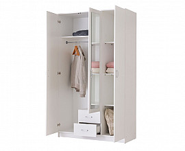 Omara Optimo 3 Vrata 120 cm, Barva bela / ogledalo