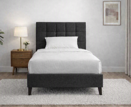 Boxspring postelja Optimum, Komplet z dvižnim dnom, predalom in vzmetnico 90x200 , Barva črna