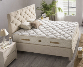 Boxspring postelja Oxford, Komplet z dvižnim dnom, predalom in vzmetnico 160x200 , Barva bež