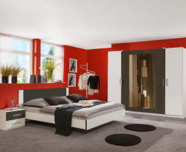 KOMPLET spalnica Palma, 180x200 z LETVENIM DNOM in VZMETNICO, Barva bela, grafitna, klasik, po naročilu