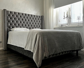 Boxspring postelja Pandora, Komplet z dvižnim dnom, predalom in vzmetnico 160x200 , Barva siva