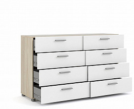 Predalnik Pariz 06 Barva Hrast, bela visoki sijaj