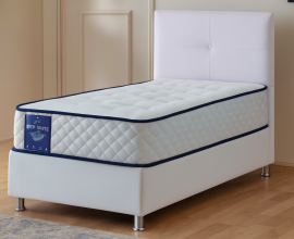 Posteljni okvir Perla 90x200 z dvižnim dnom in predalom, Barva bela