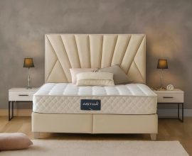 Posteljni okvir Queen 200x200 z dvižnim dnom in predalom, Barva bež, po naročilu