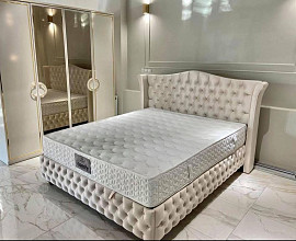 Posteljni okvir Royal 200x200 z dvižnim dnom in predalom, Barva bež, po naročilu