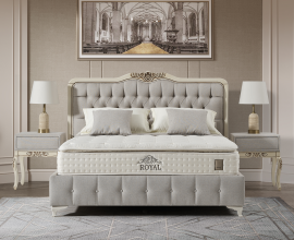 Boxspring postelja Gloria Komplet z dvižnim dnom, predalom in vzmetnico 120x200 , Barva siva, po naročilu