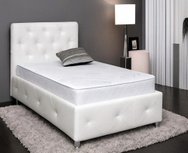 Boxspring postelja Sprint, Komplet z dnom in vzmetnico 90x200 , Barva bela