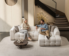 Sedežna garnitura Teddy Barva Siva, leva ali desna postavitev/ VZMETENO, po naročilu