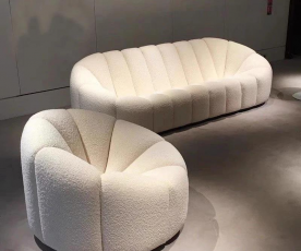 Fotelj Puffy, Barva bež / VZMETENO, po naročilu