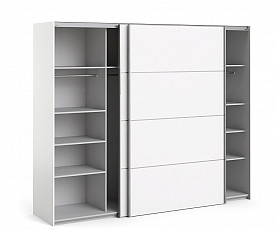 KOMPLET spalnica FIJI 160x200 Z DNOM in VZMETNICO, Omara 242 cm, Barva bela, drsna