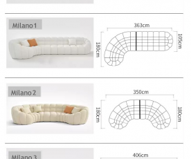Sedežna garnitura Milano 3 , Barva po izbiri / VZMETENO, po naročilu