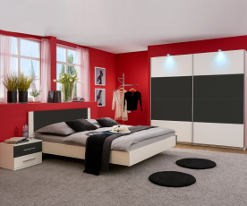 KOMPLET spalnica Palma, 180x200 z LETVENIM DNOM in VZMETNICO, Barva bela, grafitna, drsna, po naročilu