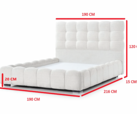 Boxspring postelja Pouf 02, Komplet z dnom in vzmetnico 160x200, Barva bež, po naročilu