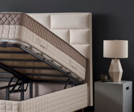 Boxspring postelja YORK Komplet z dvižnim dnom, predalom in vzmetnico 120x200 , Barva bež, po naročilu