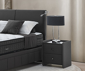 Boxspring postelja Albatros, Komplet z dvižnim dnom, predalom in vzmetnico 200x200 , Barva črna mikrotkanina, po naročilu