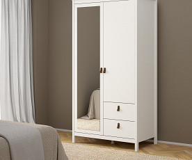 Omara Amalfi 2 Vrata 102,3 cm, Barva divji bela ogledalo, po naročilu
