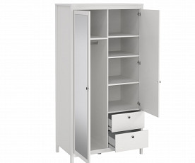 Omara Amalfi 2 Vrata 102,3 cm, Barva divji bela ogledalo, po naročilu