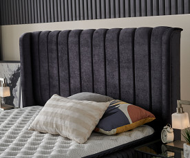 Boxspring postelja Amsterdam, Komplet z dvižnim dnom, predalom in vzmetnico 160x200 , Barva siva