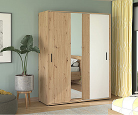 Omara Atos 2 Vrata 165 cm, Barva Artisan hrast, bela