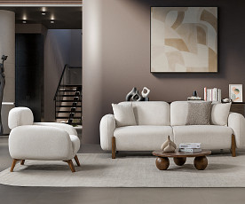 Sedežna garnitura 3+2 Belize, Barva Bež / VZMETENO, po naročilu