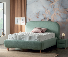 Boxspring postelja Bendigo Komplet z dvižnim dnom, predalom in vzmetnico 180x200 , Barva zelena, po naročilu