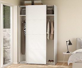 KOMPLET spalnica FIJI 160x200 Z DNOM in VZMETNICO, Omara 277 cm, Barva bela, drsna