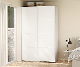 KOMPLET spalnica FIJI 160x200 Z DNOM in VZMETNICO, Omara 277 cm, Barva bela, drsna